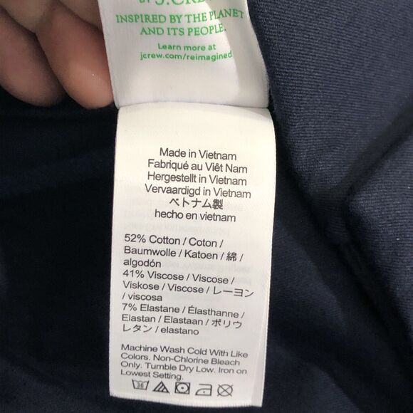 J CREW  Pintuck Suit Short Womens 12 Blue Navy Stretch Cotton 3" Inseam New - Picture 11 of 11